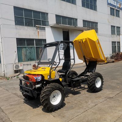 Het gele Rubberterrein van Mini Small Tractors For All van de Spoortractor