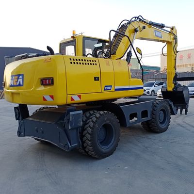 Gele de Motor Kleine Gravende Machine Op wielen van Mini Excavator YUCHAI