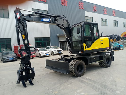 China Mechanisch Wheel Type Excavator met grijpt voor Hout of Gras vast