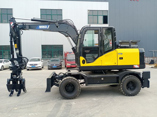 China Mechanisch Wheel Type Excavator met grijpt voor Hout of Gras vast