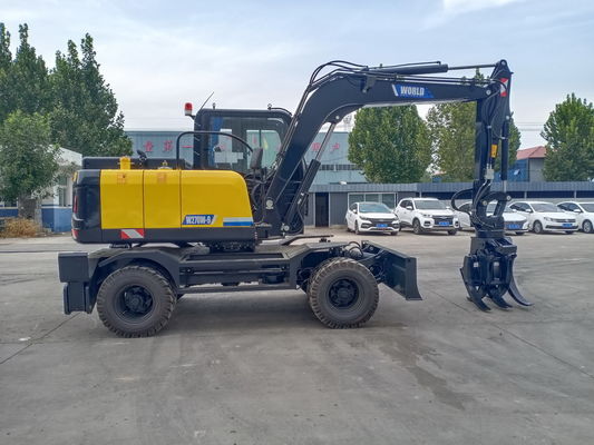 China Mechanisch Wheel Type Excavator met grijpt voor Hout of Gras vast