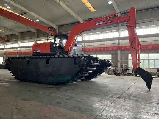 WERELD Amfibische graafmachine HK150SD met 0,25 tot 0,5 m3 rivierreinigingsmachine Long Reach Boom