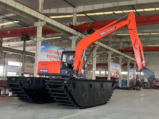 WERELD Amfibische graafmachine HK150SD met 0,25 tot 0,5 m3 rivierreinigingsmachine Long Reach Boom
