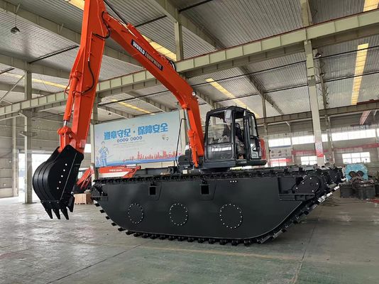 WERELD Amfibische graafmachine HK150SD met 0,25 tot 0,5 m3 rivierreinigingsmachine Long Reach Boom